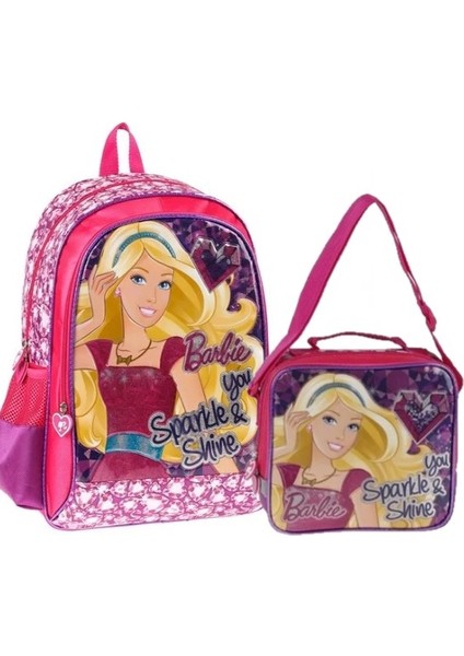 Barbie 86236 Mor Kız Çocuk Okul Çantası ve Beslenme Canstası