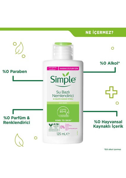 Kind To Skin Su Bazlı Nemlendirici 12 Saate Kadar Etklili Hassas Ciltler İçin 125 ml