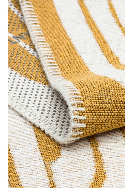 Arya Neo Kilim Arn 10 Whıte Yellow Yıkanabilir Kaymaz Tabanlı Modern Pamuk Kilim