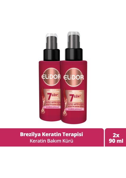 Isı İle Aktifleşen Keratin Bakım Kürü Brezilya Keratin Terapisi Hidrolize Keratin Marula Yağı E Vitamini 90 ml x2