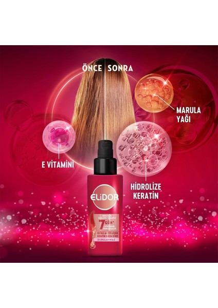 Isı İle Aktifleşen Keratin Bakım Kürü Brezilya Keratin Terapisi Hidrolize Keratin Marula Yağı E Vitamini 90 ml x2