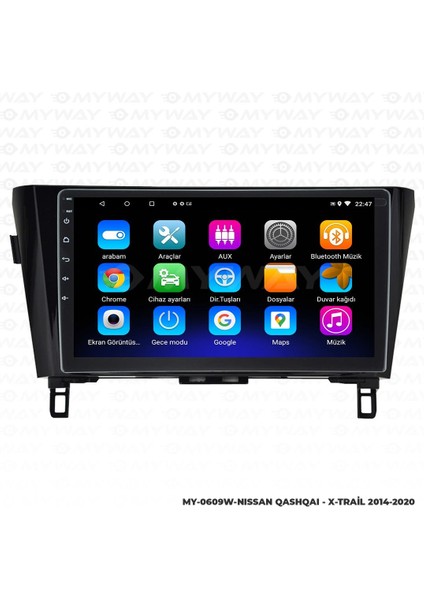 Nissan Qashqai Android 12 Multimedya Carplay 2gb RAM+32GB HDD 2014-2020 Navigasyon Ekran fiyatları