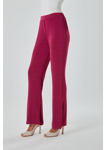 Yırtmaç Detaylı Buzzy Fuşya Pantolon