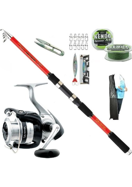 Sweepfire 300CM 20-60 gr Daiwa Strikeforce 4000 Tele Spin Olta Takımı Seti
