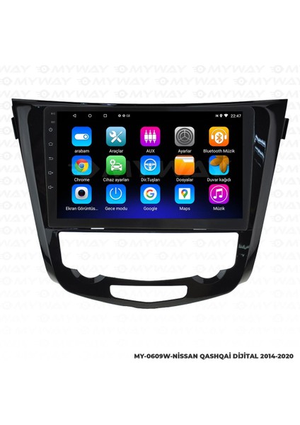 Nissan Qashqai Android 12 Multimedya Carplay 2gb RAM+32GB HDD Dijital Navigasyon Ekran fiyatları