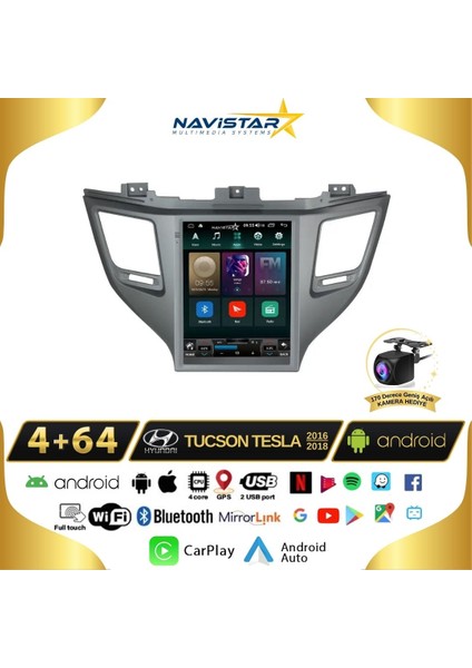 Hyundai Tucson Tesla 4gb + 64GB 2016-2018 Model Kablosuz Carplay