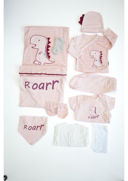 Kız Bebek Organik Natural Pembe 10 Lu Hastane Çıkışı Set STL6224