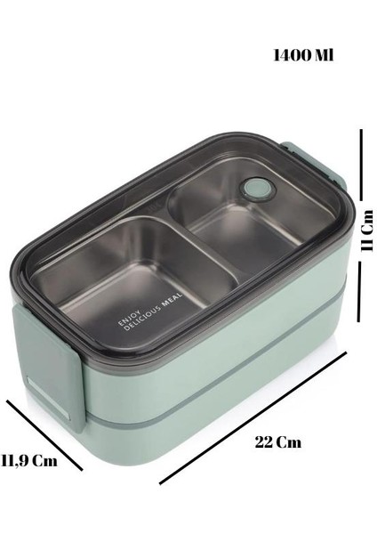 Horly Iki Katlı Paslanmaz Çelik Kolay Kilitlenir Sefer Tası (Lunch Box)