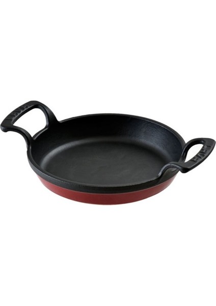 Sahan Lava Döküm 16 cm Kulplu Dışı Kırmızı Renk