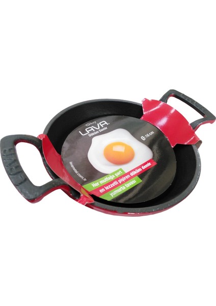 Sahan Lava Döküm 16 cm Kulplu Dışı Kırmızı Renk fiyatları
