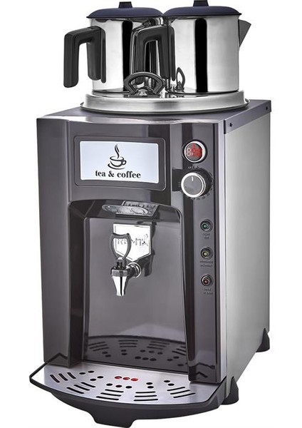 Premium Jumbo 15 Litre Iki Demlikli Çay Makinesi - Siyah