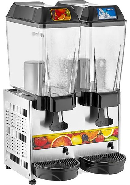 Çiftli 20+20 Lt Karıştırıcılı Soğutuculu Ayran Makinesi