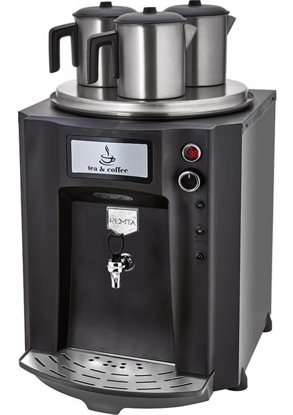 Premium Jumbo 40 Litre Üç Demlikli Çay Makinesi - Siyah