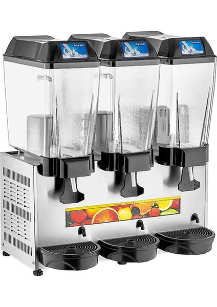 Üçlü 20+20+20 Lt Karıştırıcılı Soğutucu Ayran Makinesi