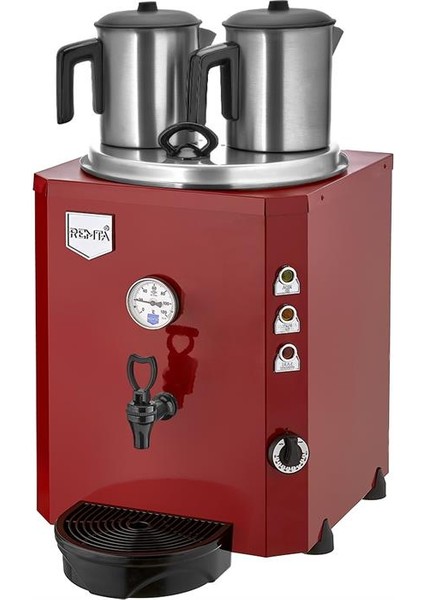 Jumbo 23 Litre Iki Demlikli Çay Kazanı Makinesi - Kırmızı