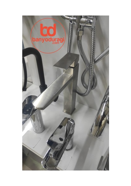 Inox Çanak Lavabo Bataryası Yüksek Paslanmaz Çelik Yüksek Çanak Lavabo Bataryası Fleko fiyatları