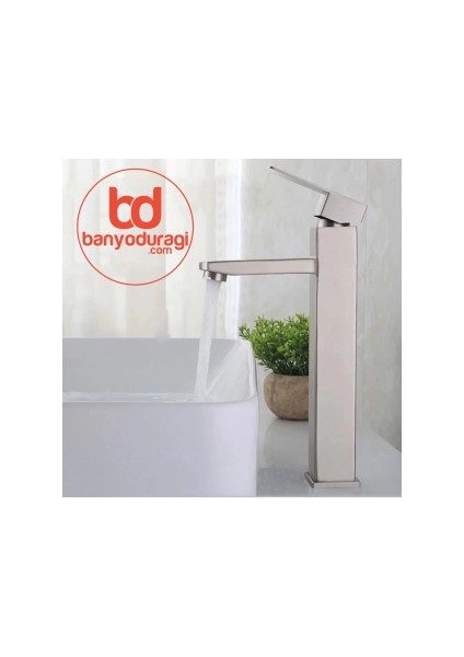 Inox Çanak Lavabo Bataryası Yüksek Paslanmaz Çelik Yüksek Çanak Lavabo Bataryası Fleko modelleri