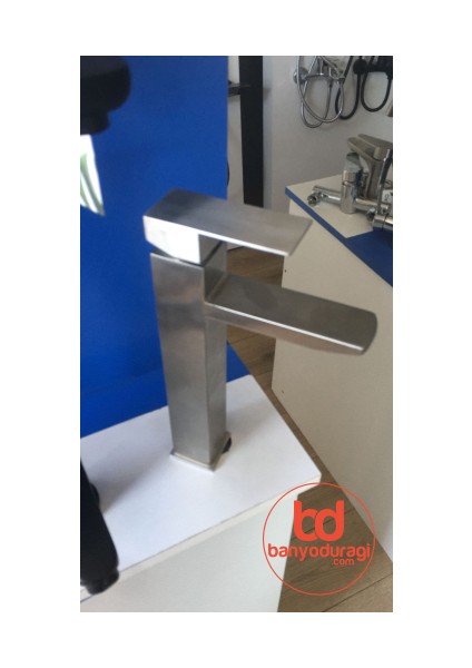 Inox Çanak Lavabo Bataryası Yüksek Paslanmaz Çelik Yüksek Çanak Lavabo Bataryası Fleko fırsatları