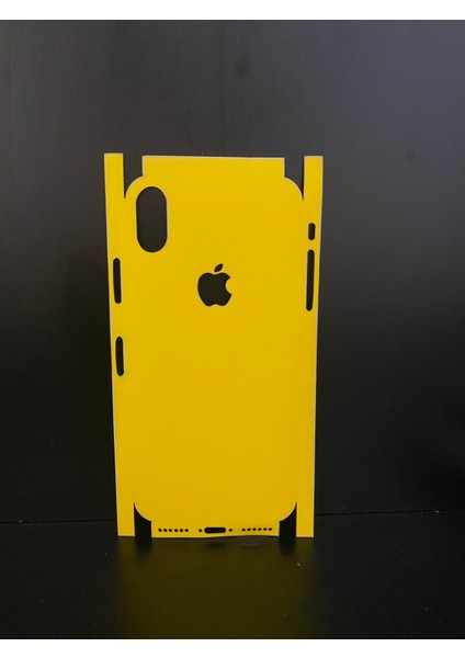 Apple Iphone x Arka ve Yan Koruma Jelatin Sticker Kaplama Film - Sarı