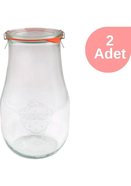 2700 ml Lale Cam Kavanoz Seti 2 Adet