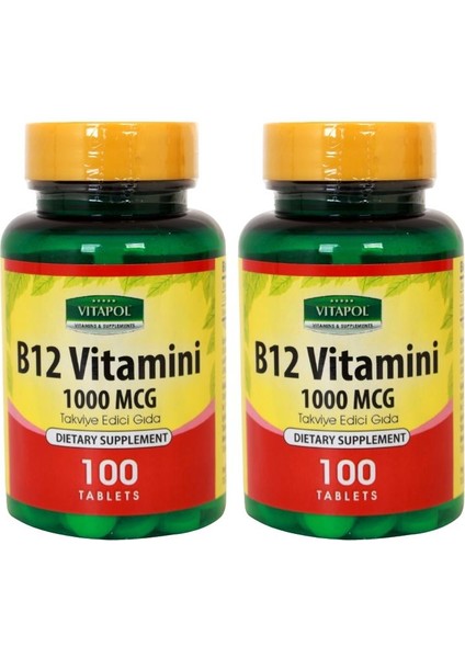 Vitamin B12 Vitamini 1000 mcg 2 x 100 Tablet
