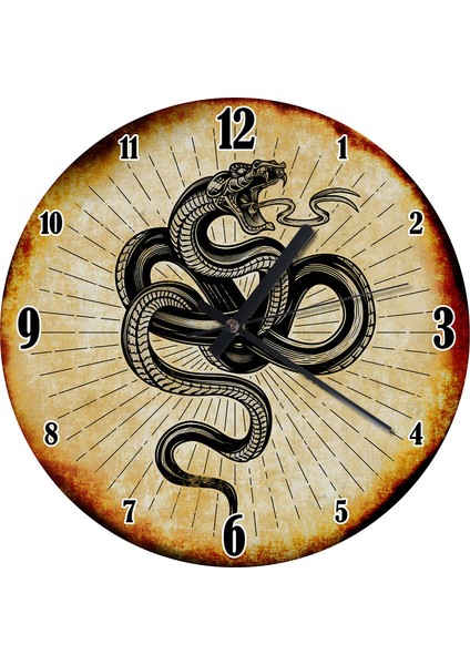 Vahşi Yılan Akarlı Duvar Saati