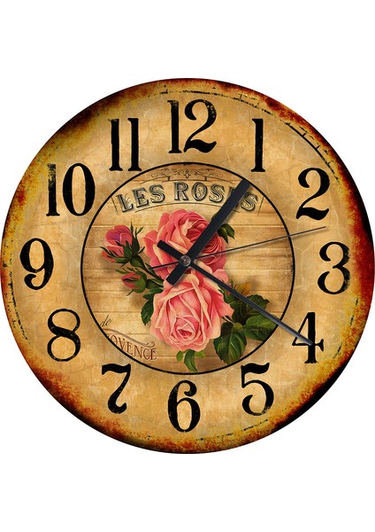 Salon Pembe Gül Şekilli Duvar Saati