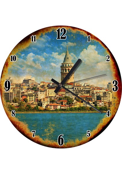 Istanbul Galata Kulesi Ahşap Duvar Saati