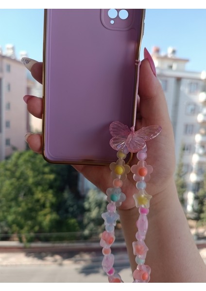 Renkli Buz Boncuklu Telefon Charmı,telefon Bileklik Aksesuarı(Kılıfsız)
