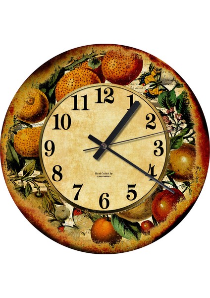 Kelebek ve Meyveler Ahşap Duvar Saati