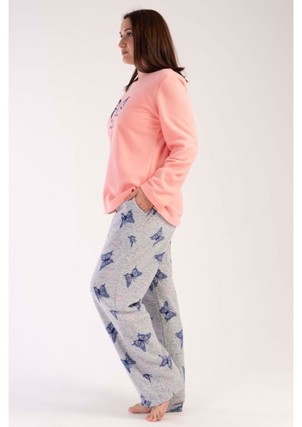 Kadın Polar Büyük Beden Uzun Kol Ceblı Pijama Takım fiyatları