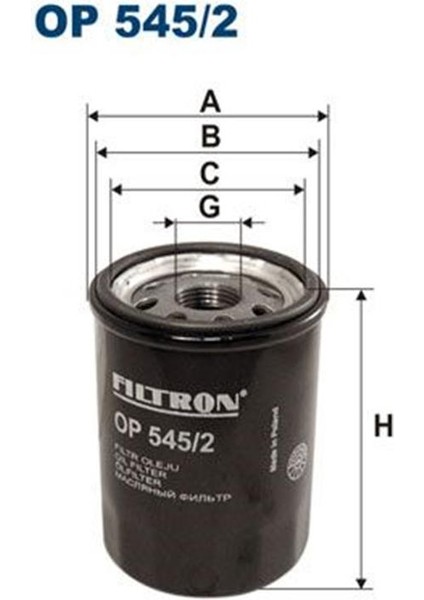 Fıltron OP545/2 Yag Filtresi Doblo Albea Palio Bravo Marea Punto Astra F Combo Corsa A B Vectra Cıvic 11715849 46544820 OP5452 (WC984724)