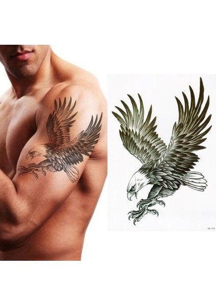 Amerikan Kartalı Büyük Boy Geçici Dövme Tatto Şık Moda