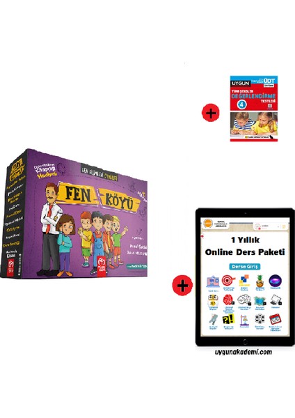 4. Sınıf Hikaye Kitabı Seti Fen Köyü Yeni + Sadık Uygun Yayınları 4. Sınıf Tüm Dersler Test Kitabı Yeni + 1 Yıllık Online Ders Paketi Yeni