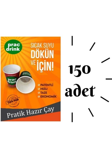150LI Karton Bardakta Hazır Pratik Çay