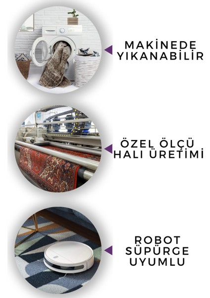 Roslyn Home Altın Renk Çizgili Halı Kaymaz Taban Yıkanabilir Kesme Yolluk Kadife Kumaş Dokuma Taban Kilim