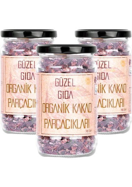 Güzel Ada Gıda Organik Ham Kakao Parçacıkları 3X140 gr Avantaj Paketi