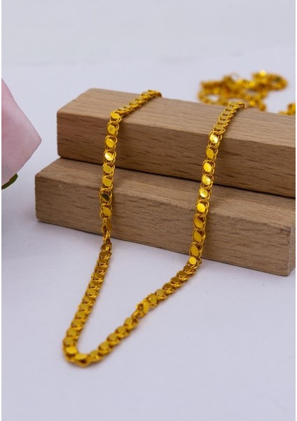 22 Ayar Altın Zincir 3 mm Pullu Arpa Zincir 60 cm Kadın Kolye