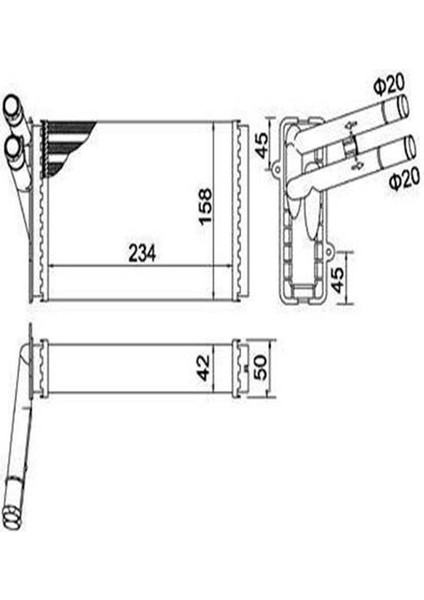 MAGNETTI MARELLI Magnetı Marellı 359000300810 Kalorifer Radyatoru Passat 97-05 A4 95-01 Superb 02-08 893819030A (WH181398)