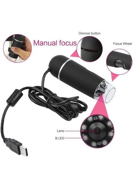 5mp 20 300X USB Dijital Mikroskop Büyüteçli Video Kamera