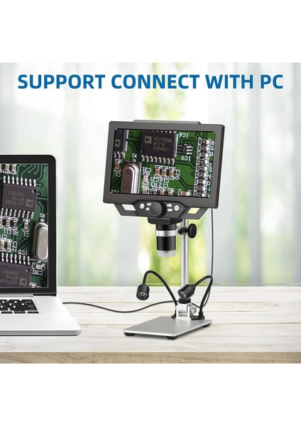 12MP 1600X Büyütme 9 Inc LCD Dijital Mikroskop