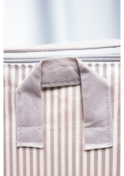 5'li Küçük Boy Gri Çizgili Baza Altı Çoraplık Hurç 30X22X18 fırsatları