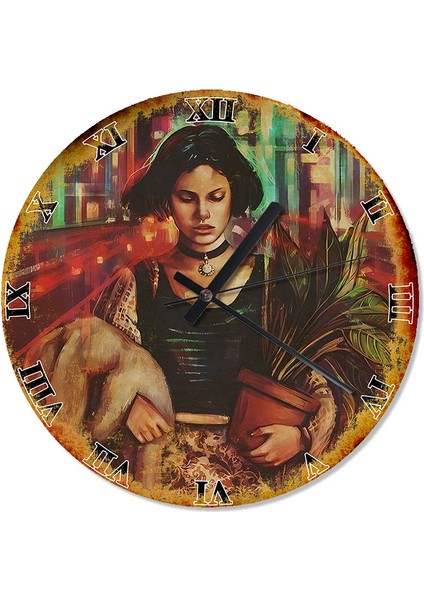 Mathilda ve Çiçek Sessiz Duvar Saati