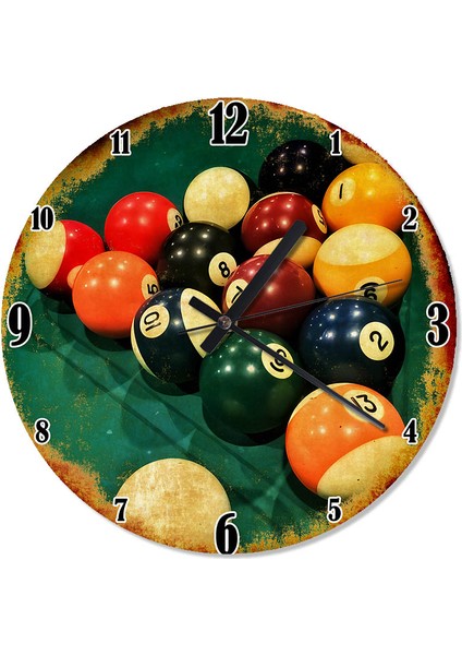 Bilardo Topları Dekoratif Duvar Saati