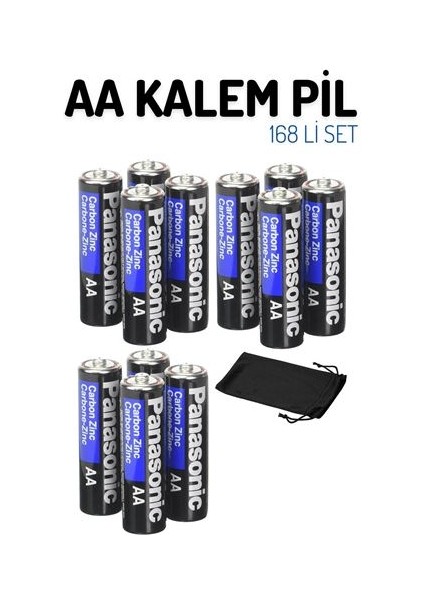Panasonic 120+48 Adet Carbonzinc Aa Standart Kalem Pil Kılıfında 716234