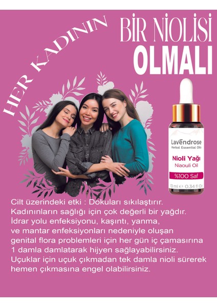 Nioli Uçucu Yağı %100 Saf ve Doğal Kolay Kullanım Pipet Damlalıklı 10ML