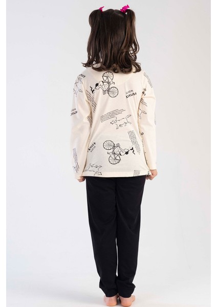 Pamuklu Kız Çocuk Uzun Kol Pijama Takım