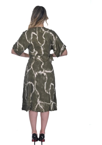 Midi Boy Desenli Kadın Elbise modelleri