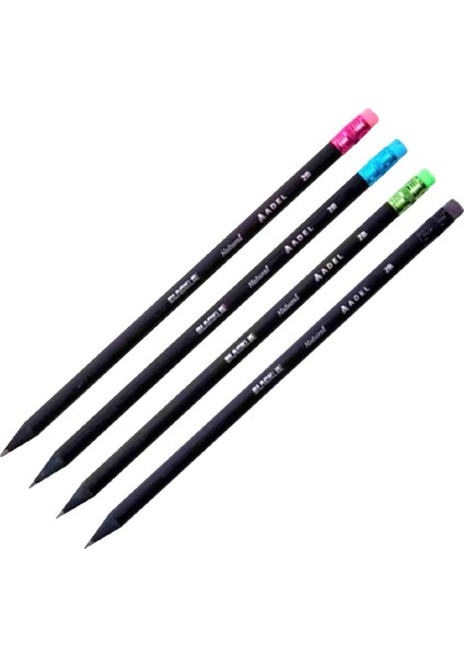 Blackline Natural Silgili Yuvarlak Hb Kurşun Kalem 1 Adet