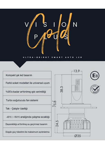 Toyota Corolla 2019-2022 Uyumlu Super Mini Slim Csp LED modelleri